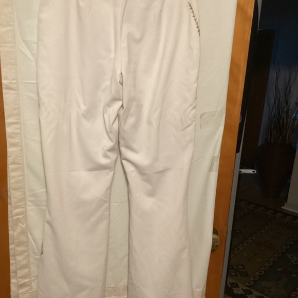 CACHE Cream pants with embroidery Sz 6 - Picture 5 of 9